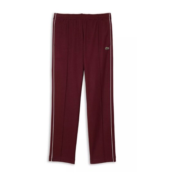 Lacoste Men's Tracksuit Pants Contrast Pinstripe Piping Elastic Waist Bordeaux - Picture 5 of 6